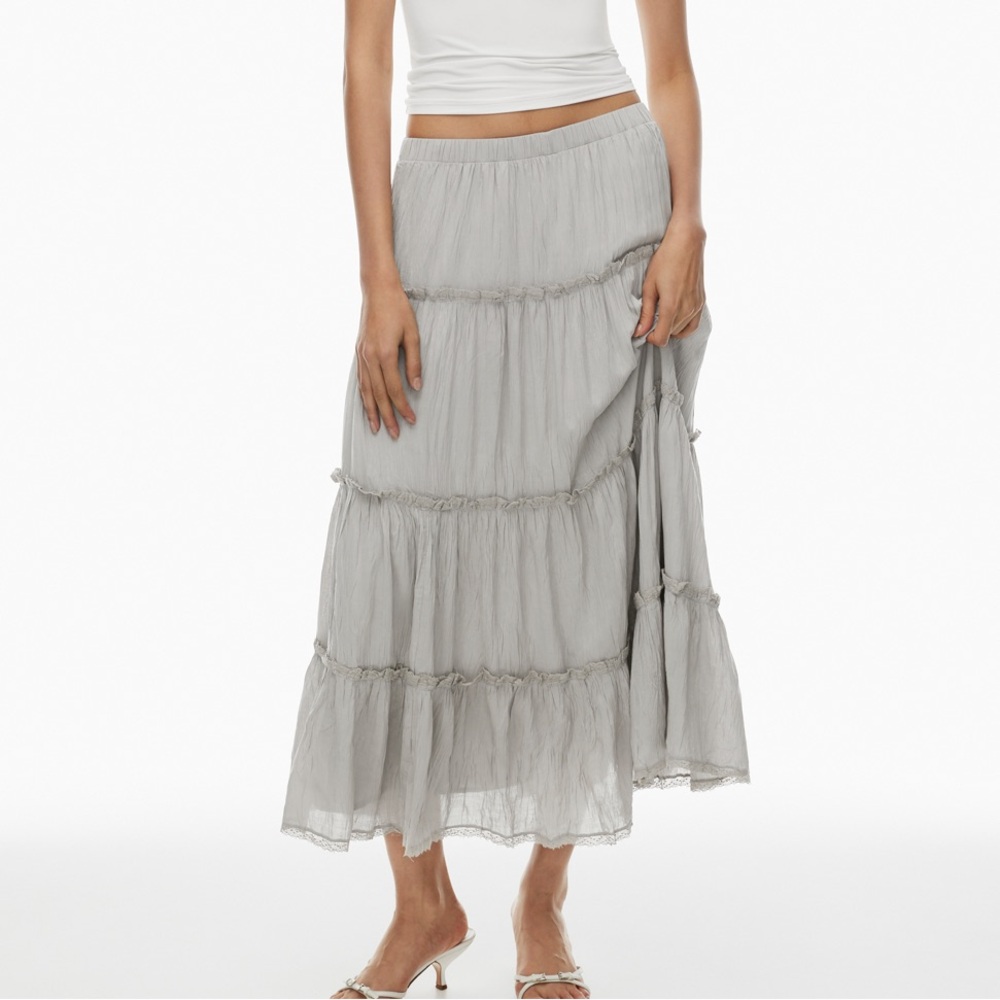 Aritzia Gray Tiered Maxi Skirt - Picture 4 of 7